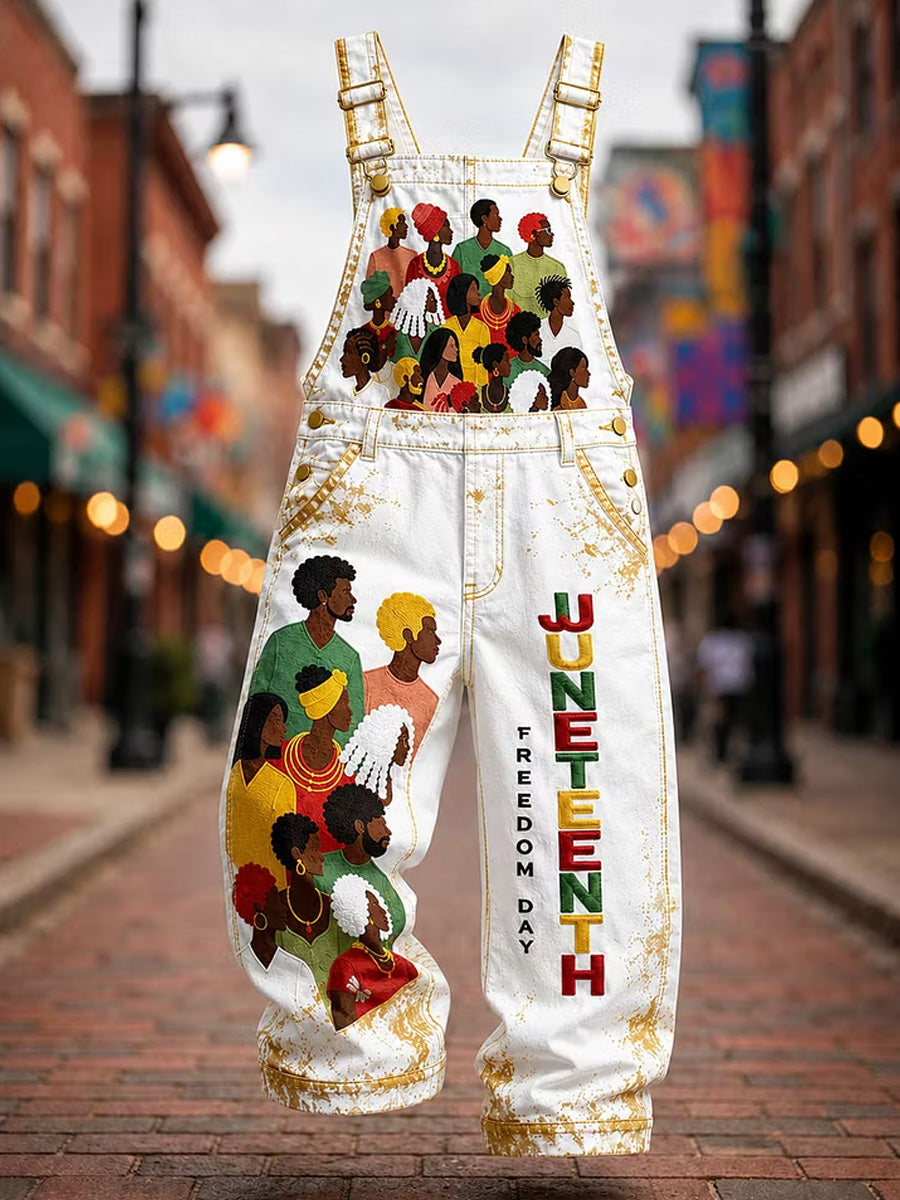 Men's Juneteenth  Print Casual Jumpsuit
