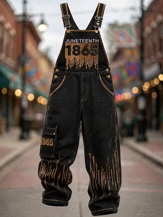 Men's Juneteenth  Print Casual Jumpsuit