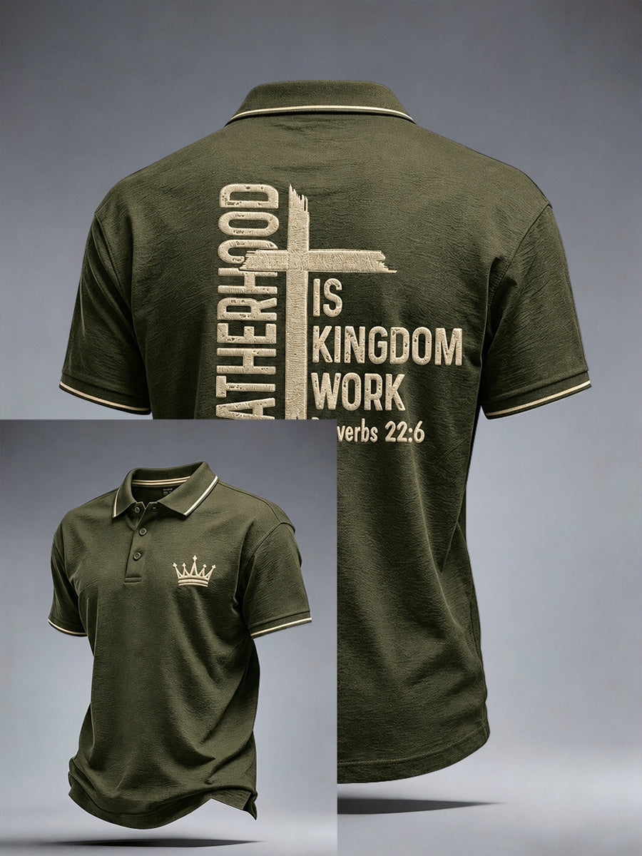 Men's Fatherhood Is Kingdom Work Polo Shirt