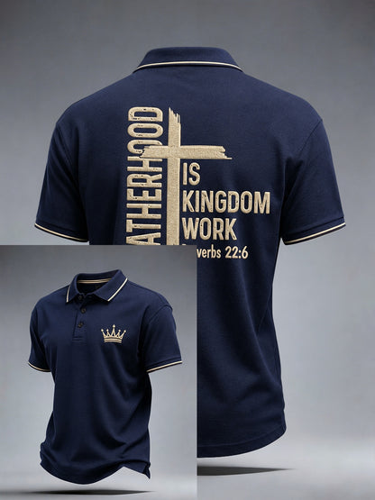 Men's Fatherhood Is Kingdom Work Polo Shirt
