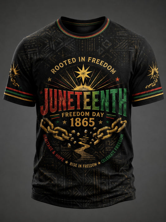 Men's Juneteenth Rooted In Freedom Printed T-shirt