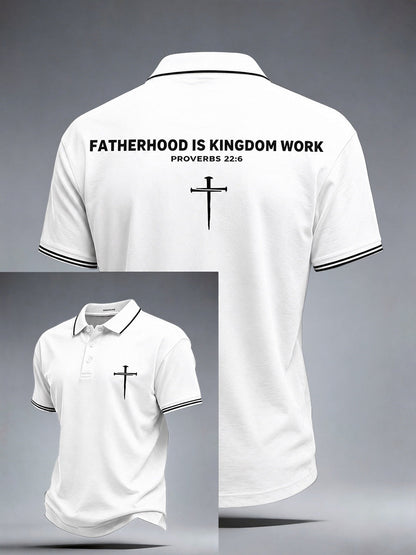 Men's Fatherhood Is Kingdom Work Polo Shirt