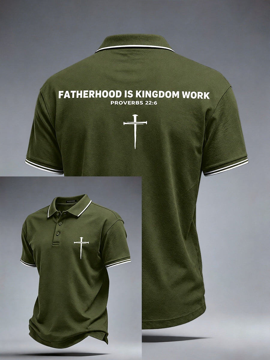Men's Fatherhood Is Kingdom Work Polo Shirt