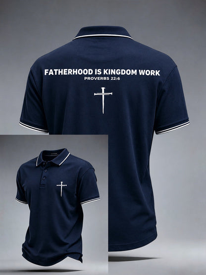 Men's Fatherhood Is Kingdom Work Polo Shirt