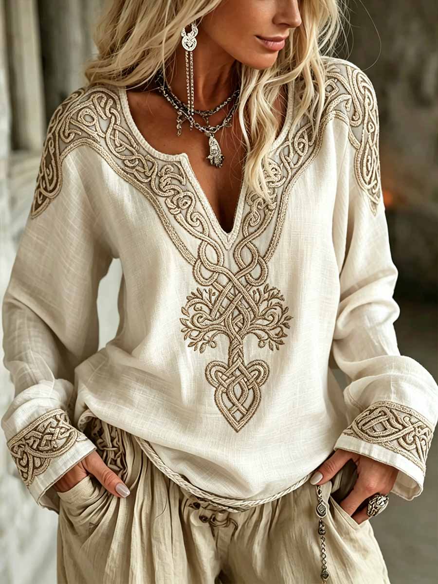 Women's Fashion Tree of Life Viking Bohemian Print T-Shirt