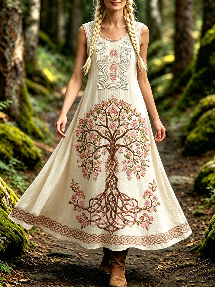 Women's Fashion Tree of Life Viking Print Dress