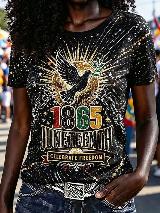 Women's Juneteenth Print Casual Tee