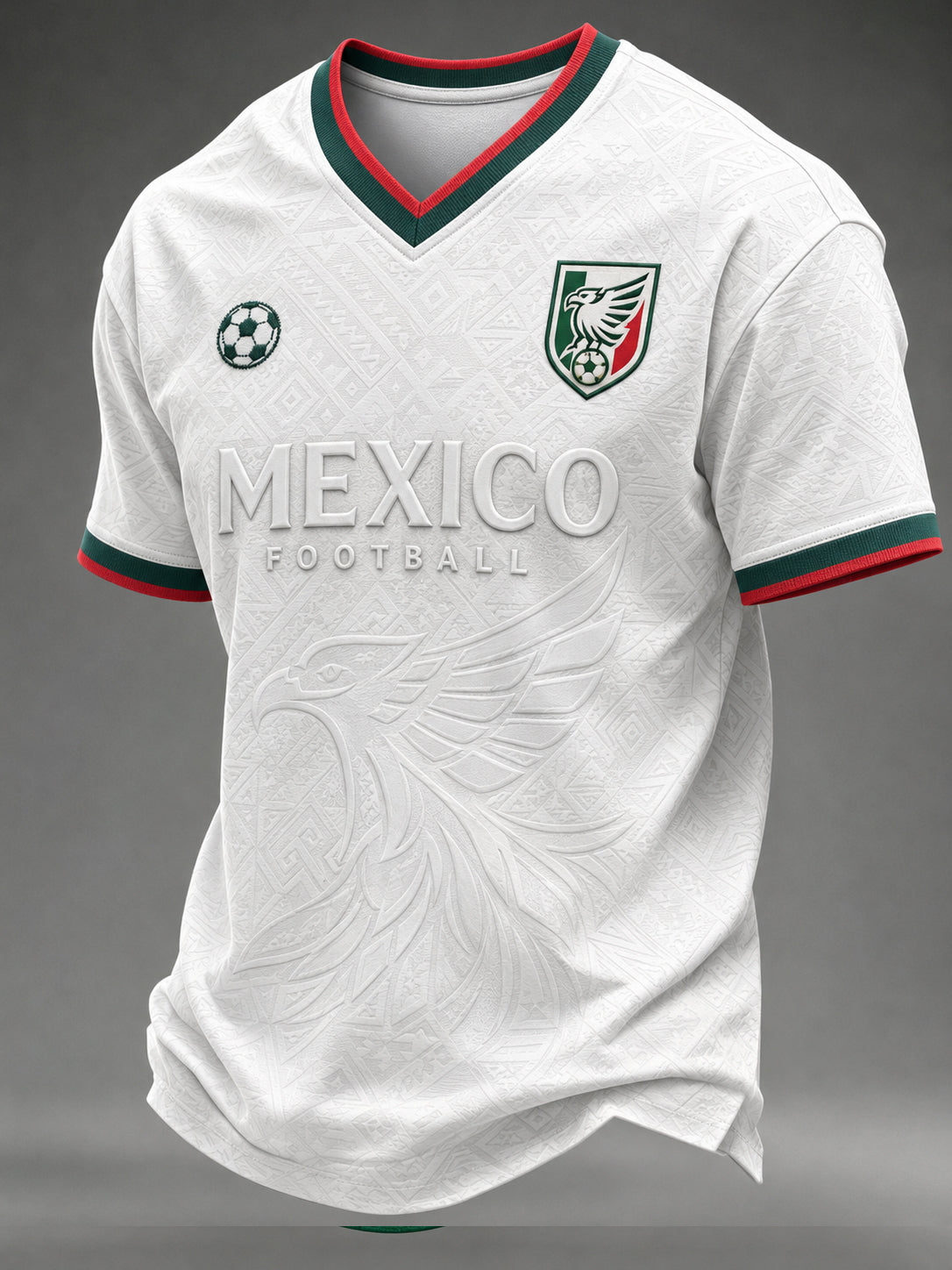 Men's Football-Themed Printed Casual V-Neck Short-Sleeve T-Shirt