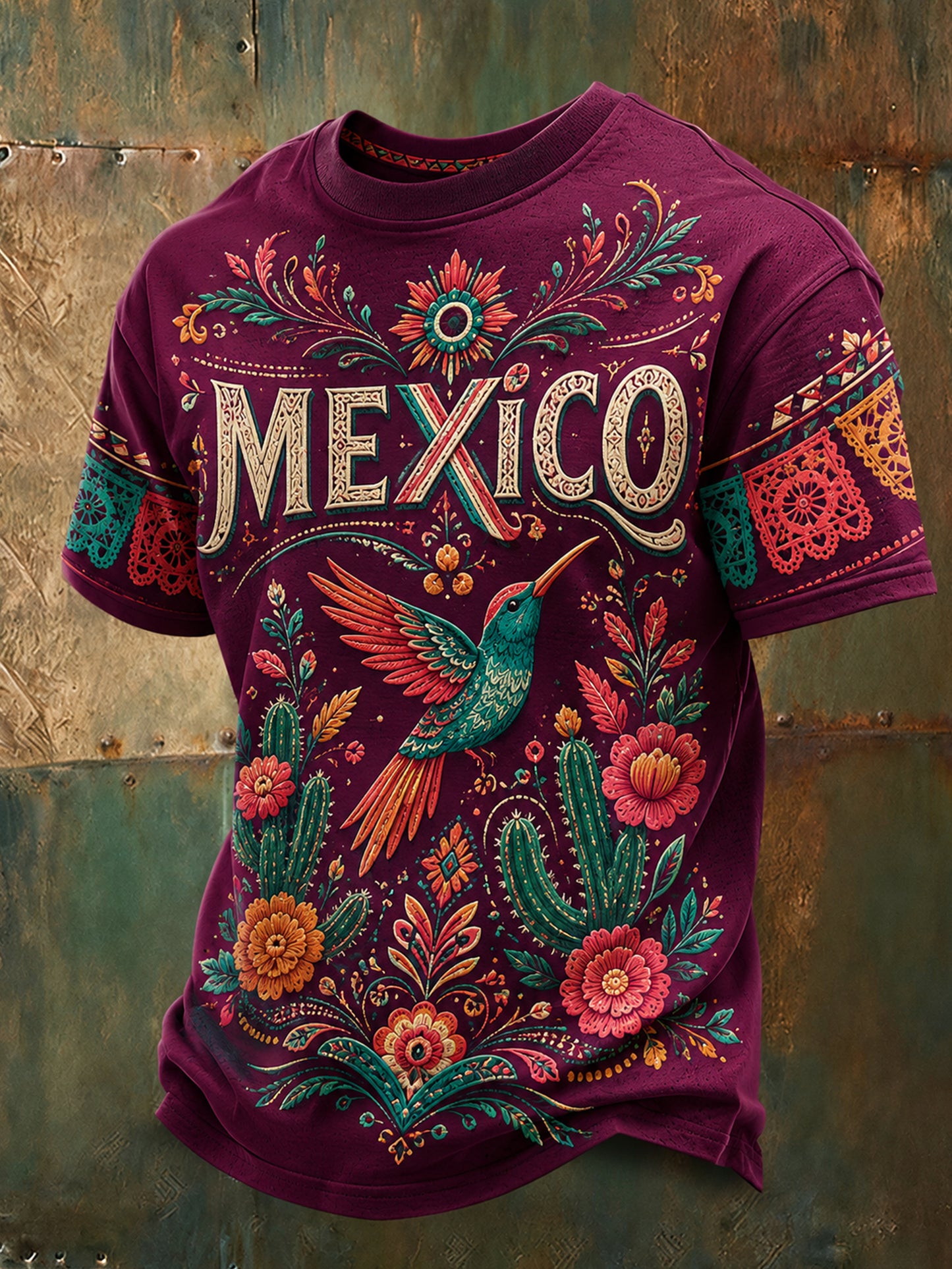 Men's Mexican Football Match Aztec Totem Art Print T-Shirt