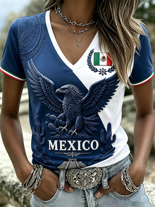 Women's Mexican Soccer Match Cheering Art Print T-Shirt