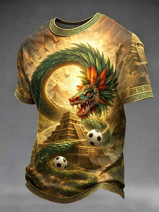 Men's Mexican Totem Print Casual T-Shirt