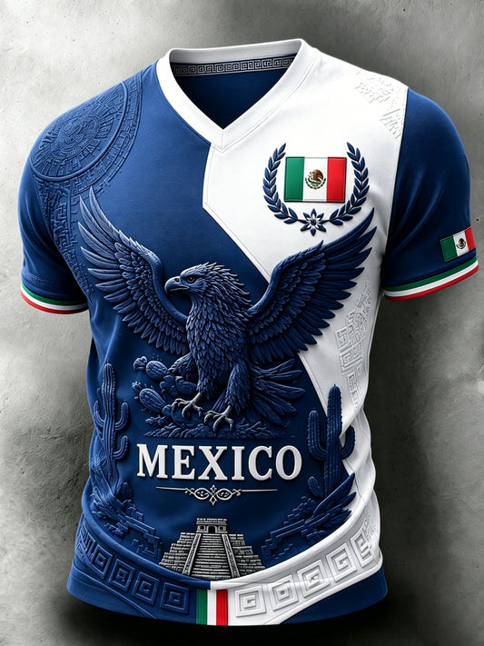 Men's Mexico Football Match Cheering Art Print T-Shirt