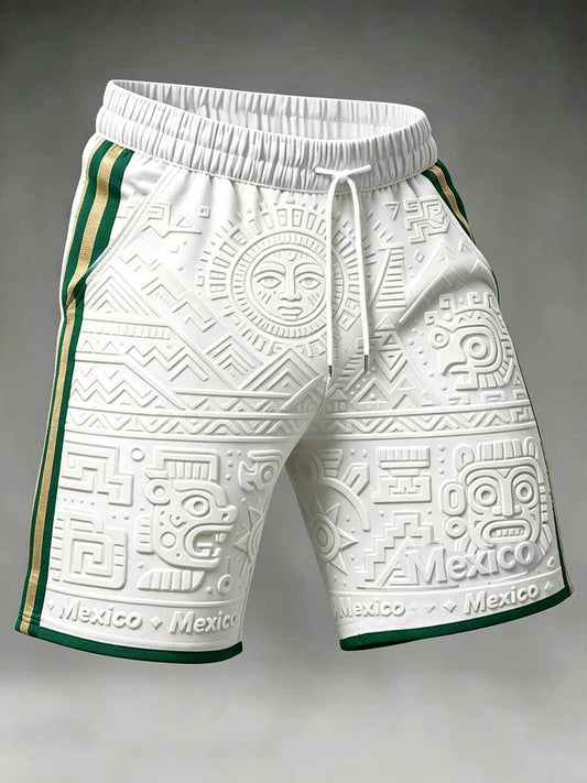 Men's Mexican Totem Print Casual Shorts