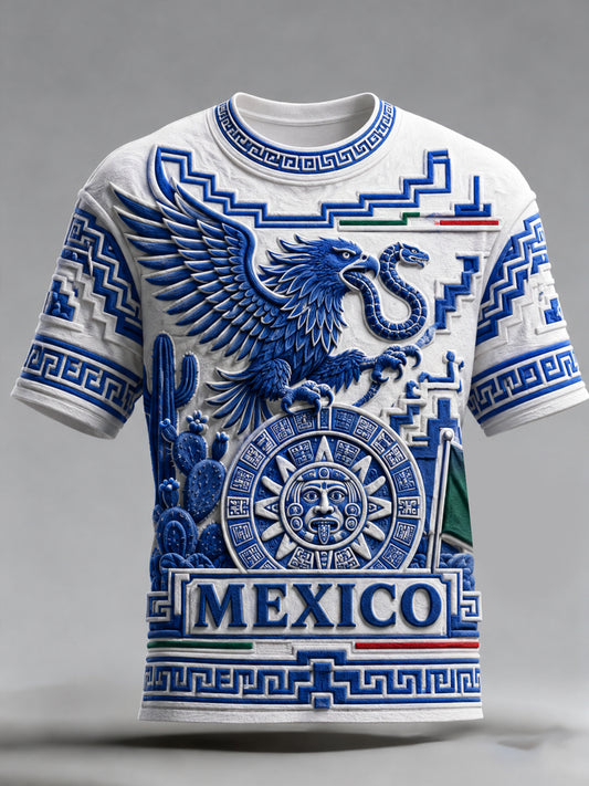 Men's Mexico Football Match Cheering Art Print T-Shirt