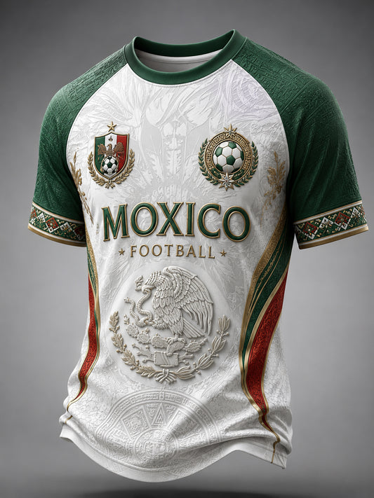 Men's Football-Themed Printed Casual Short-Sleeve T-Shirt