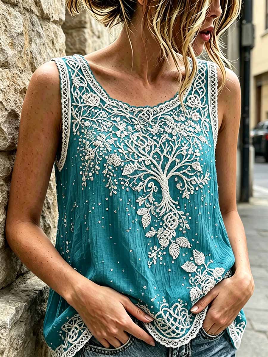 Women's Romantic Viking Print Tank Top