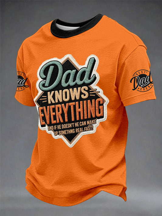 Men's “Dad Knows Everything” Father's Day Fun Casual T-shirt