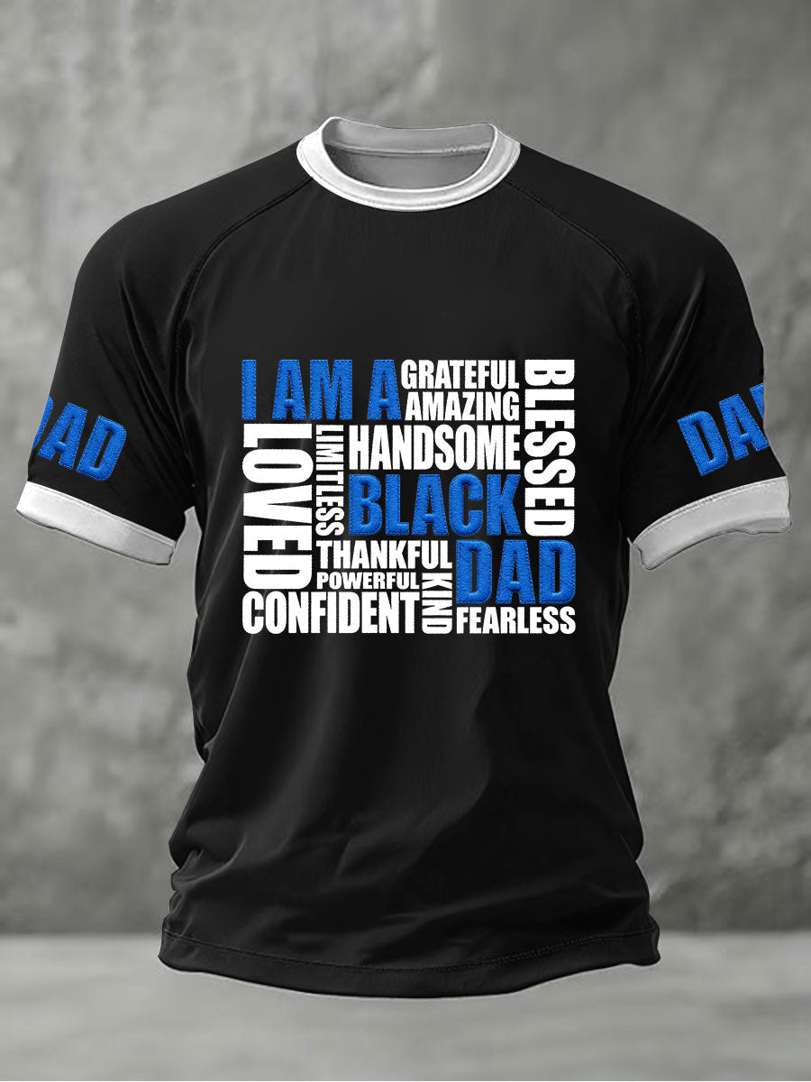 Men's “I Am A Black Dad” Father's Day Fun Casual T-shirt