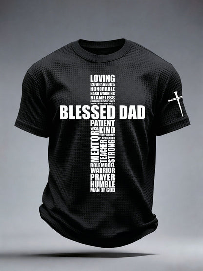 Men's Blessed Dad Waffle T-Shirt