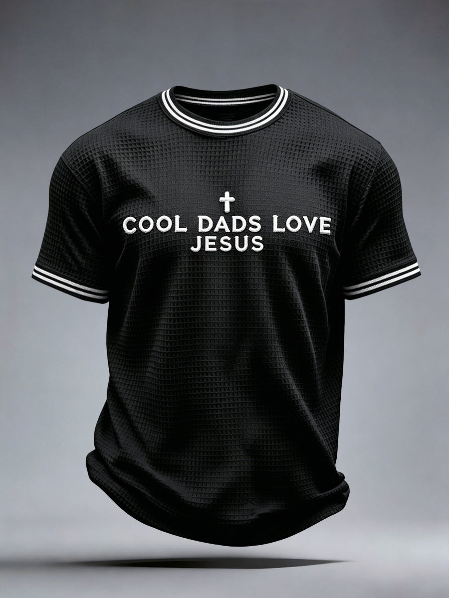 Men's Cool Dads Love Jesus Waffle T-Shirt