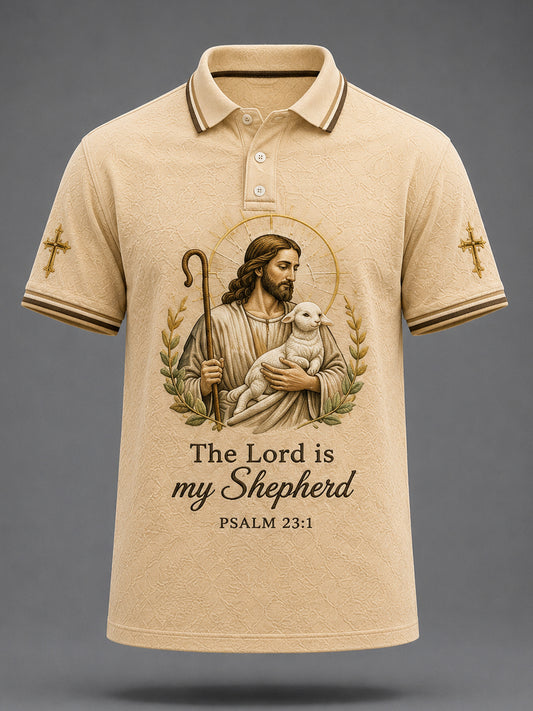 Men's Christian Jesus Print Casual Polo