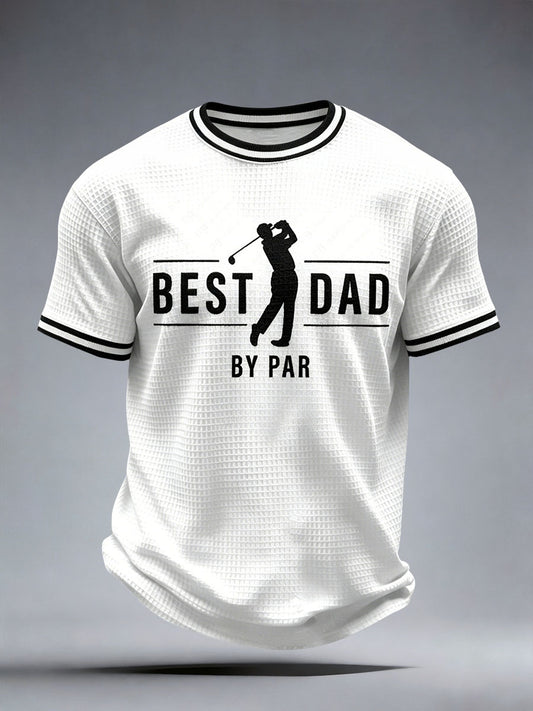 Men's Best Dad By Par Waffle T-Shirt
