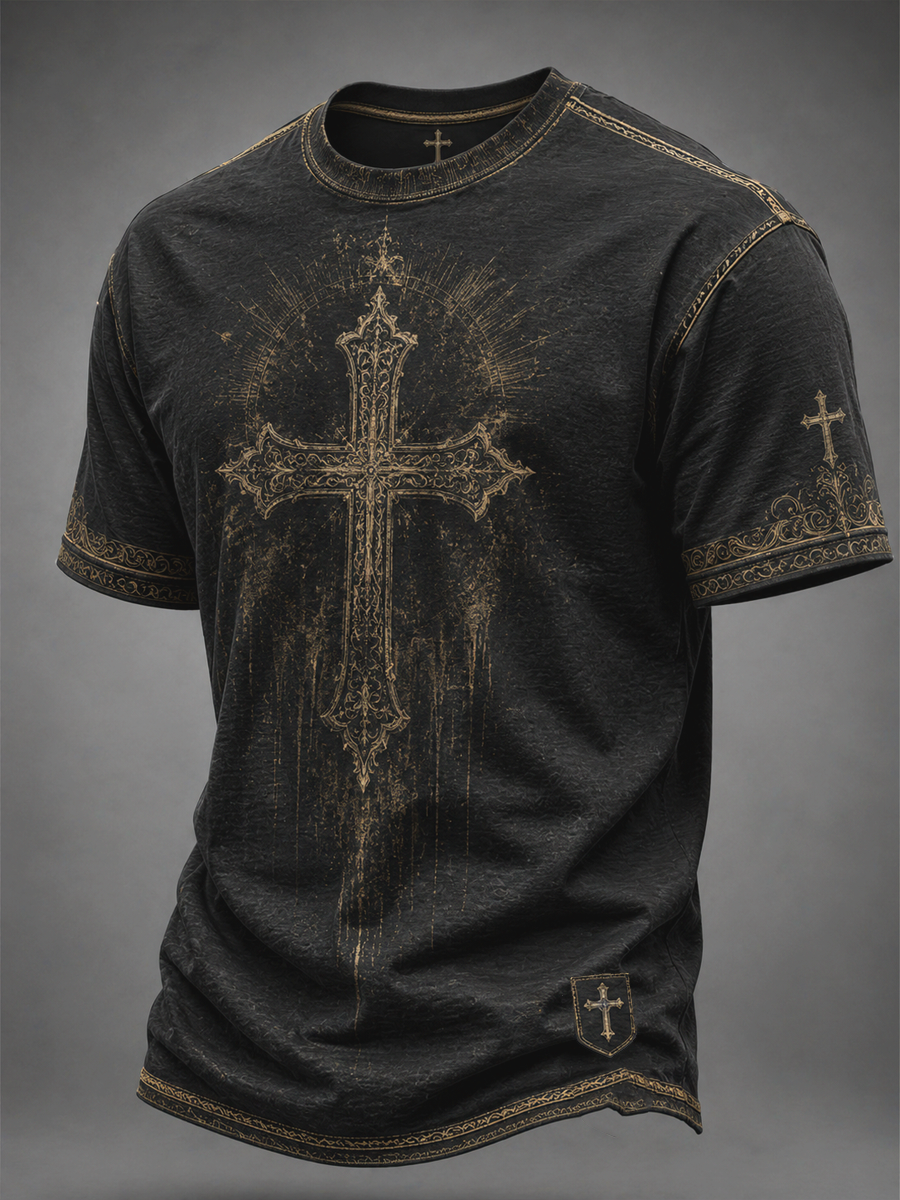 Men's Cross Print short sleeves t-shirt