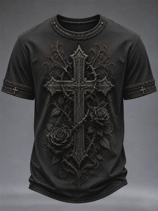 Men's Cross Print short sleeves t-shirt