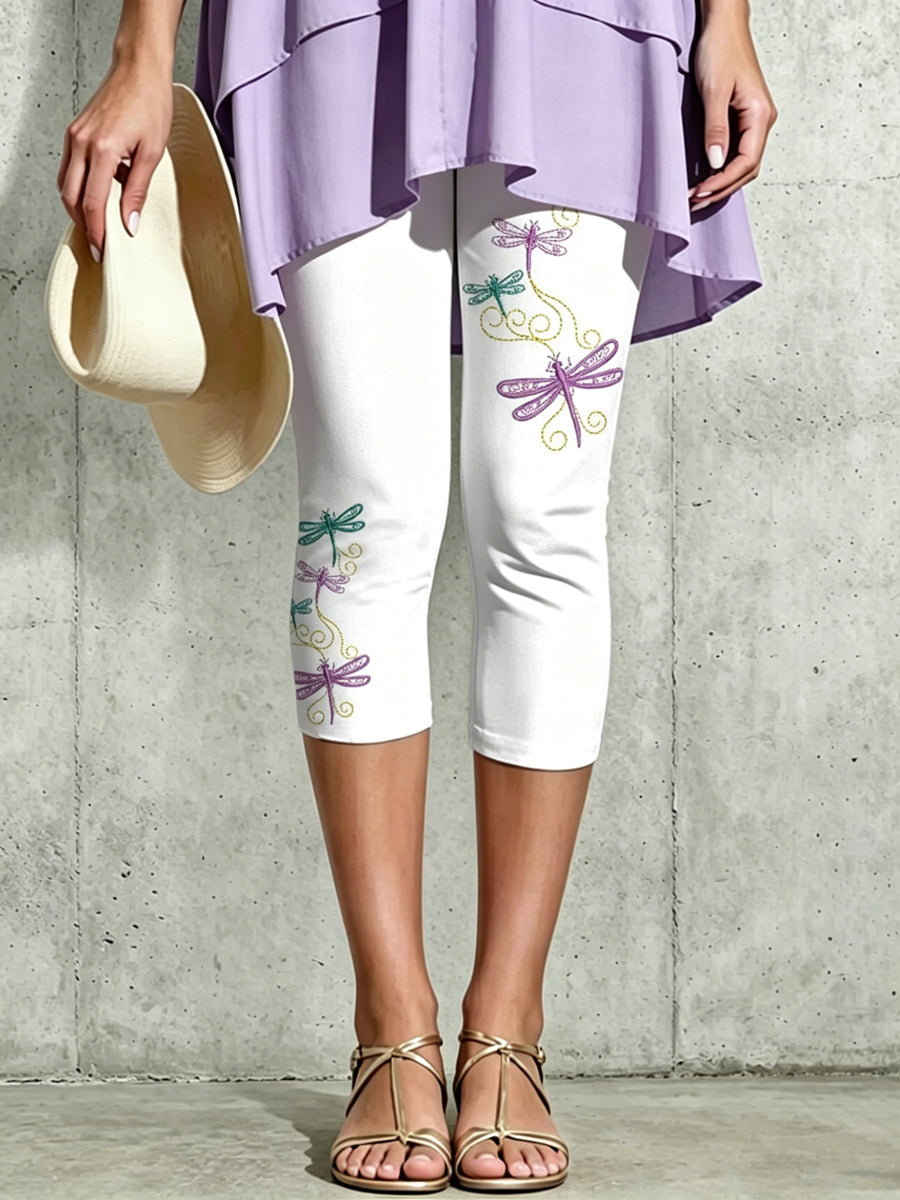 Women's Animal Dragonfly Artistic Printed Leggings