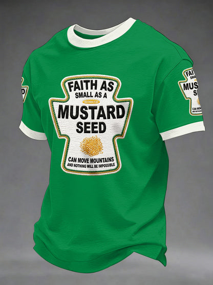 Men's Funny Christian God Print Casual Tee