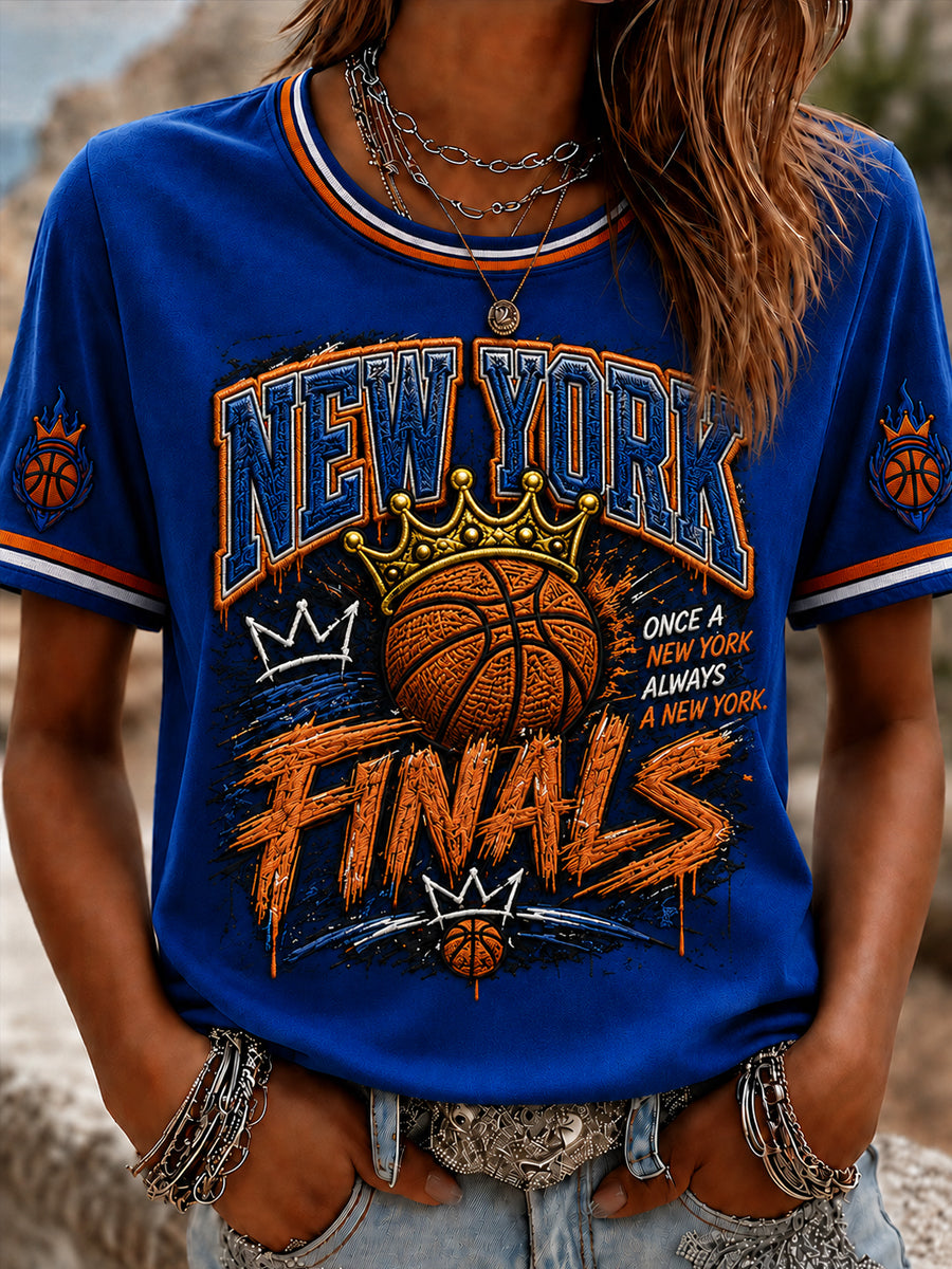 Women's Classic Basketball Fan Graphic Short Sleeve T-shirt