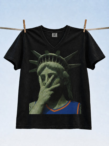Men's Classic Basketball Fan Graphic V-neck T-shirt