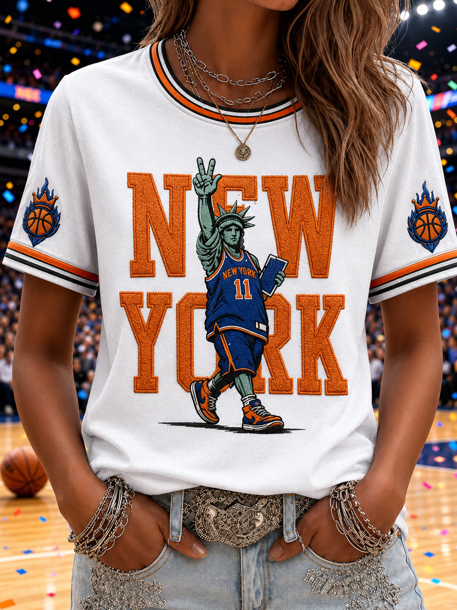 Women's Classic Basketball Fan Graphic Short Sleeve T-shirt