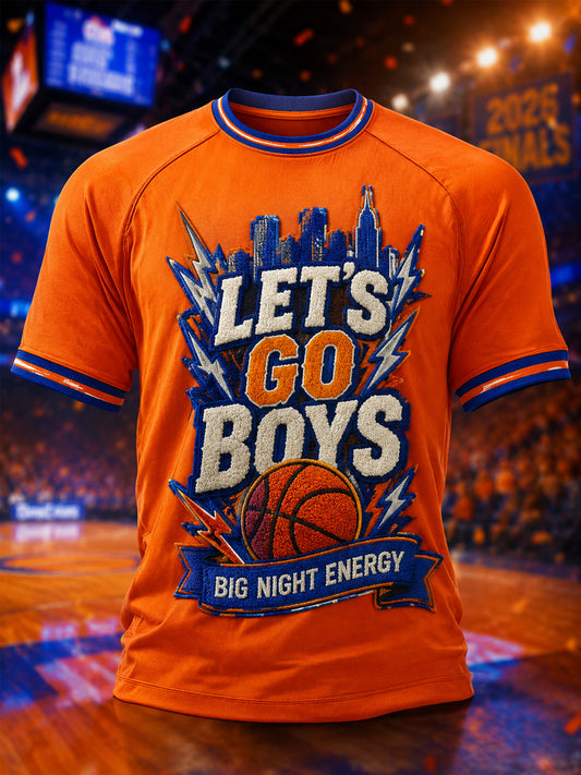 Men's Let's Go Boys Gift For Basketball Fans Print Casual Tee