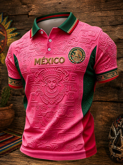 Men's Mexico Football Lover Art Printed Casual Tops