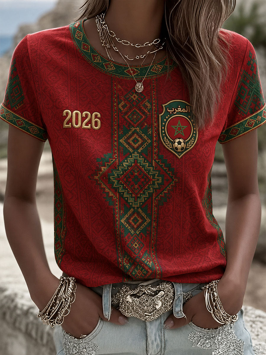 Women's 2026 Morocco Football T-shirts