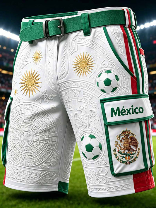 Men's Mexican Football Print Casual Work Pants