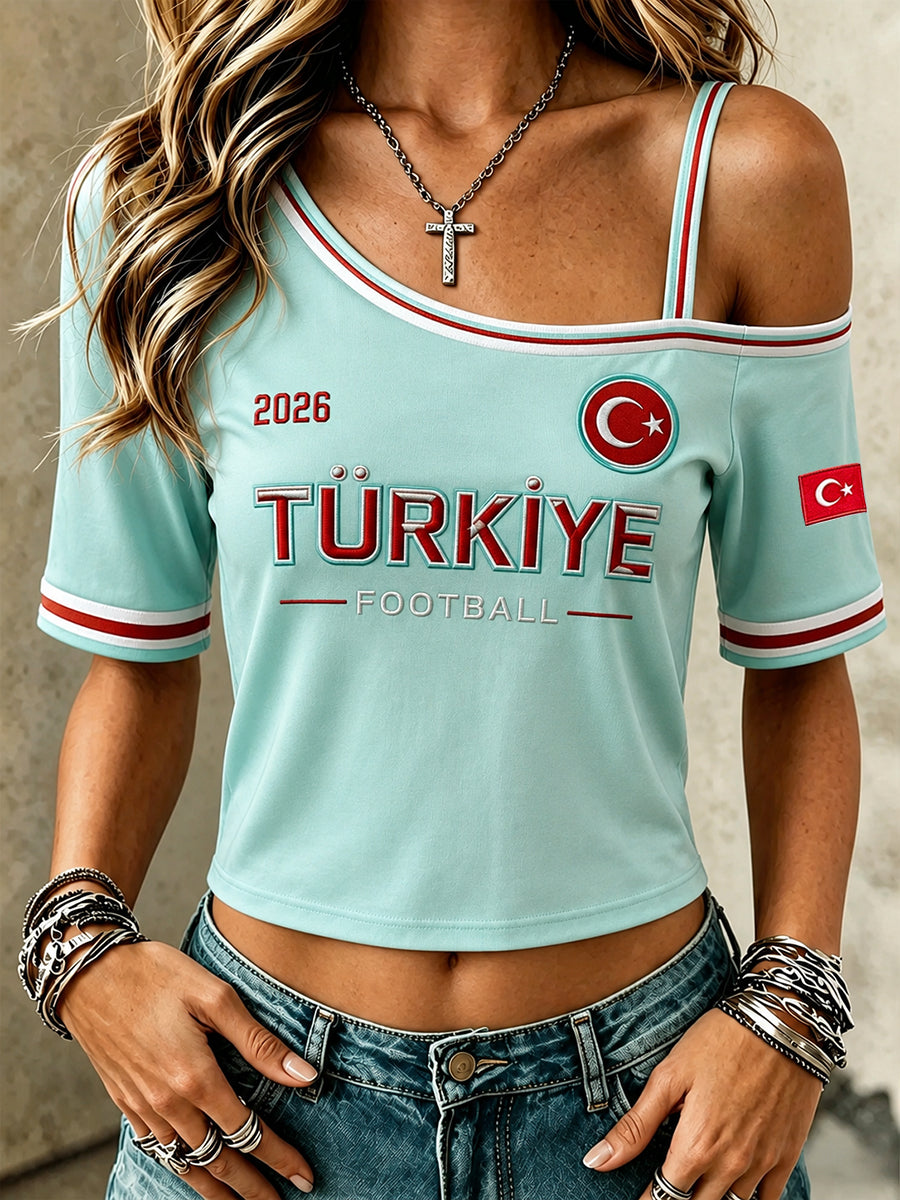 Women's Football-Themed Printed Tank Top Short-Sleeve T-Shirt