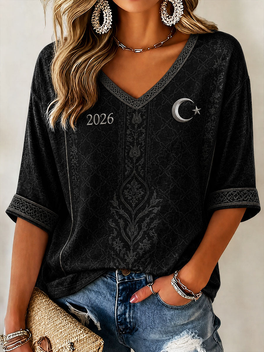 Women's Turkey 2026 Football Waffle T-shirt
