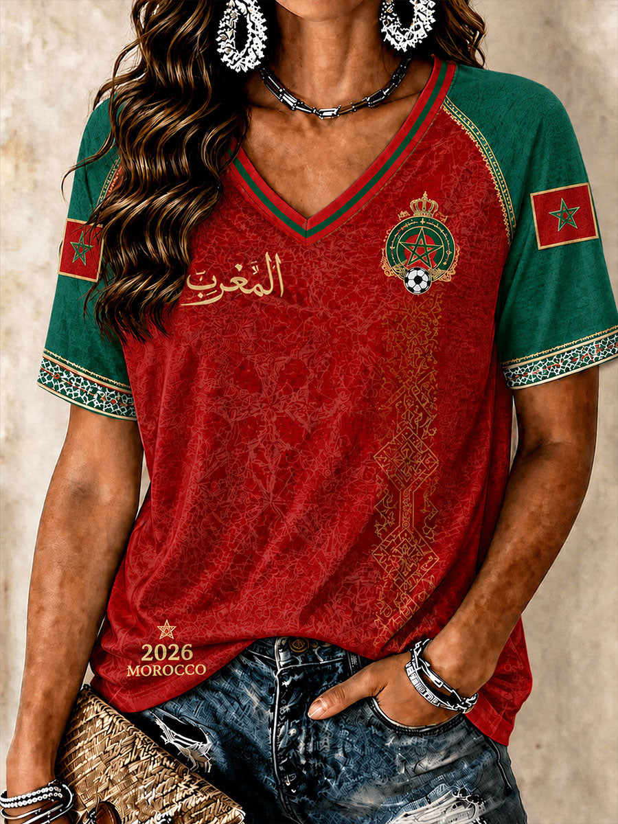 Women's 2026 Morocco Football T-Shirts