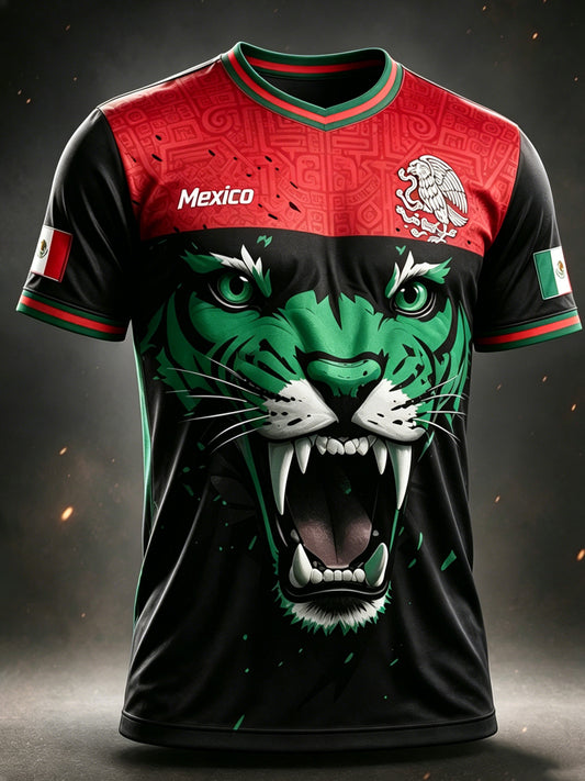 Men's Mexican Football Match Cheering Element Art Print T-Shirt