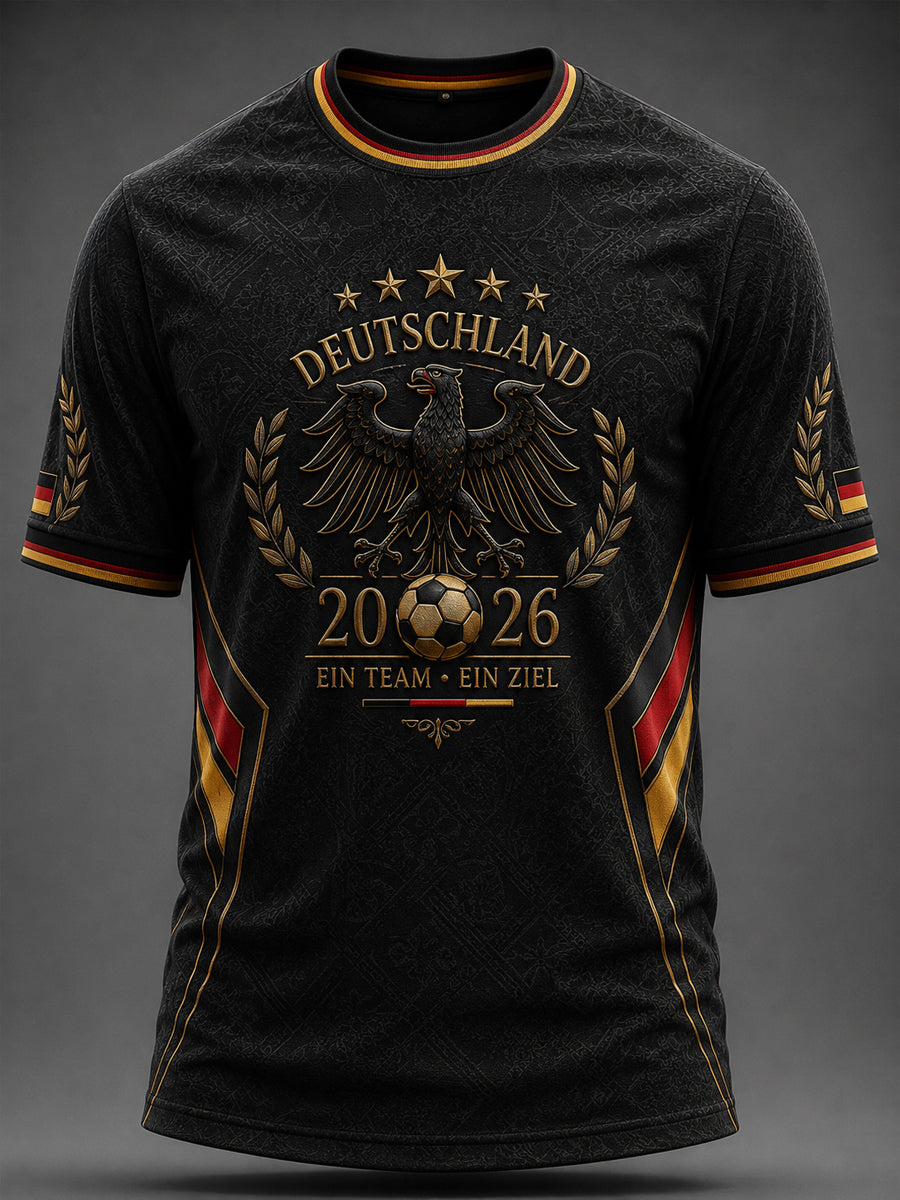 Men's Deutschland Football Fan Graphic Print T-shirt