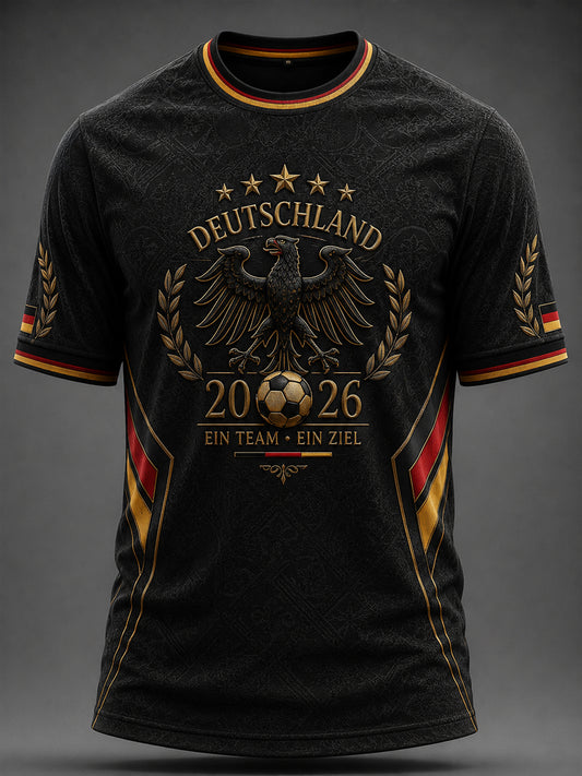 Men's Deutschland Football Fan Graphic Print T-shirt