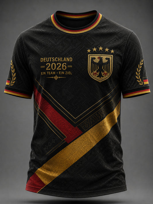 Men's Deutschland Football Fan Graphic Print T-shirt
