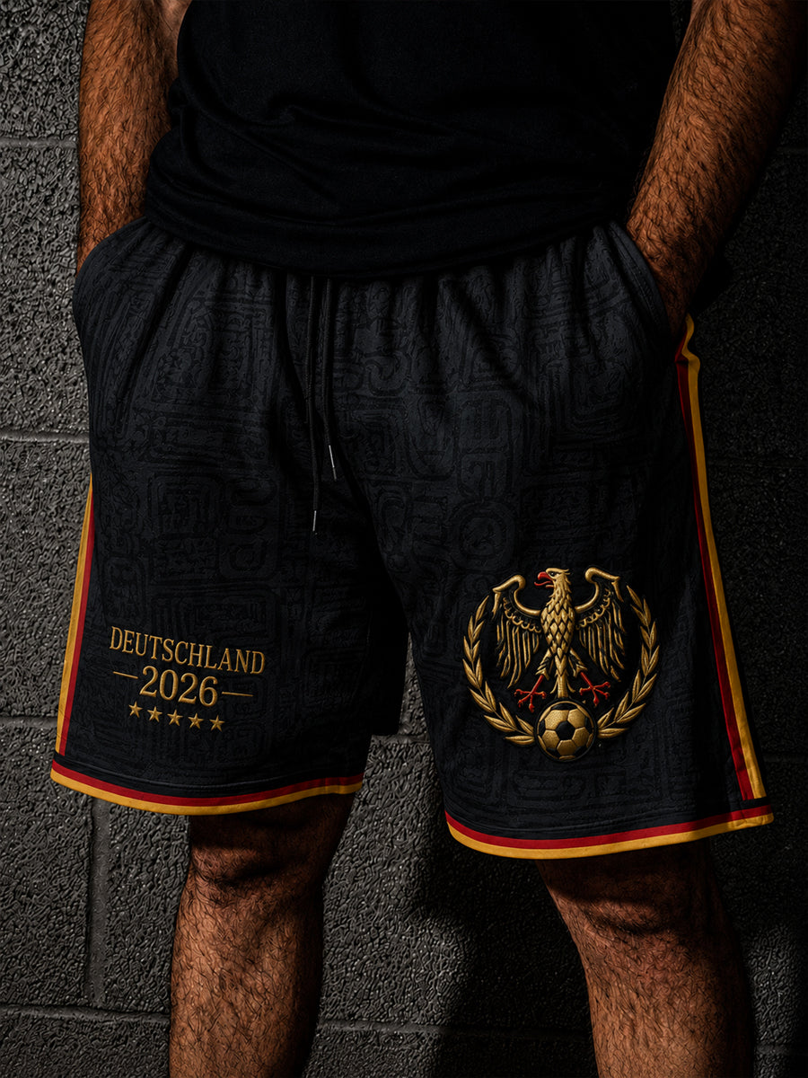 Men's Deutschland Football Fan Print Casual shorts
