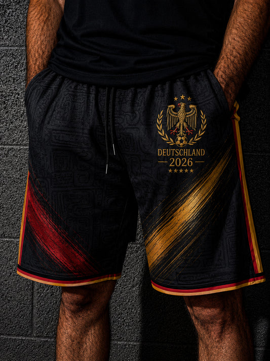 Men's Deutschland Football Fan Print Casual shorts