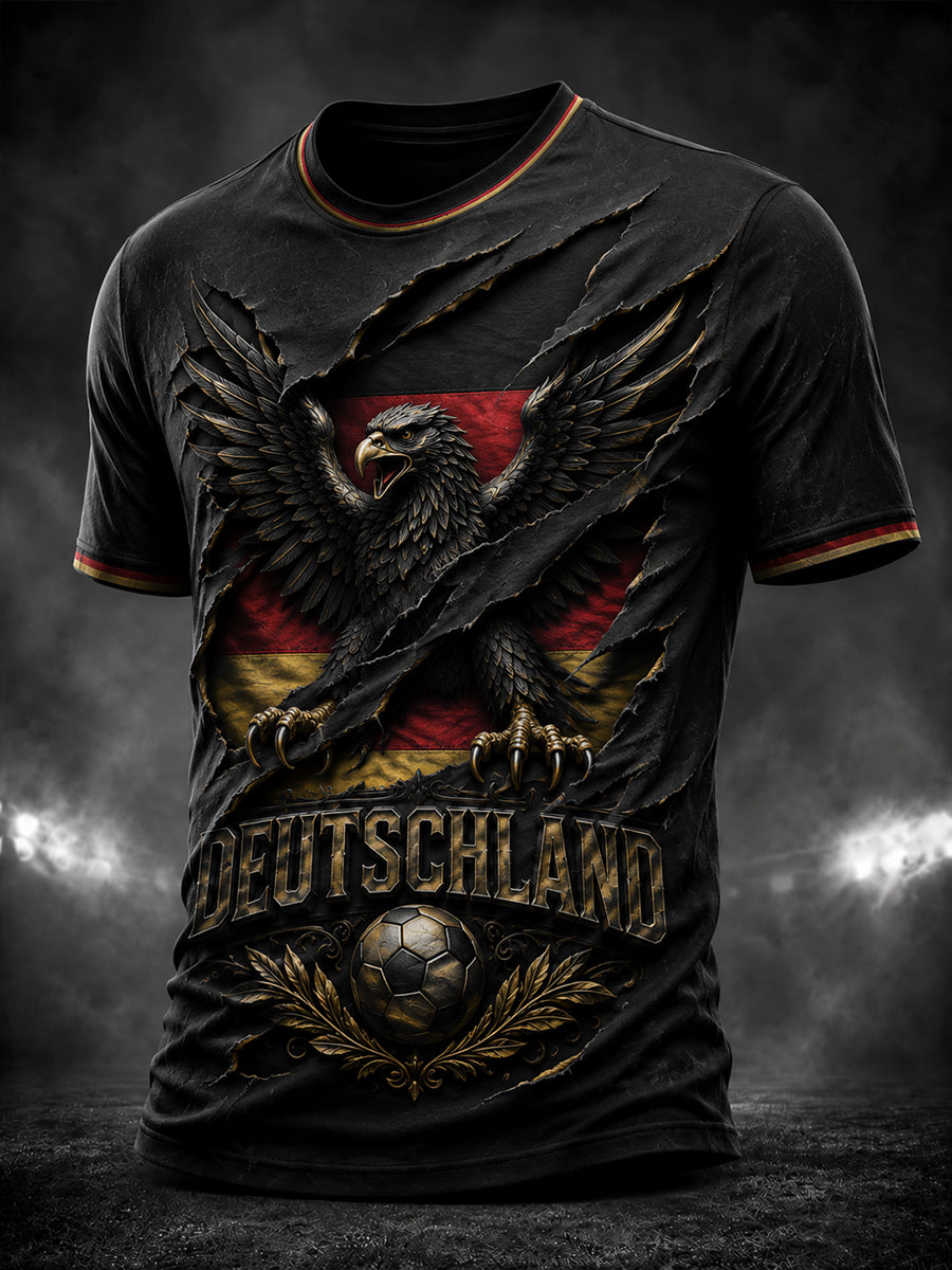 Men's Germany Eagle Football Printed T-shirt