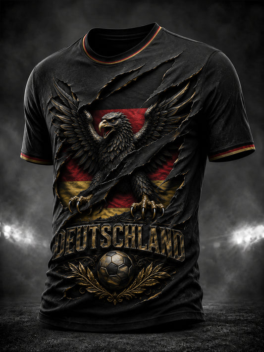 Men's Germany Eagle Football Printed T-shirt