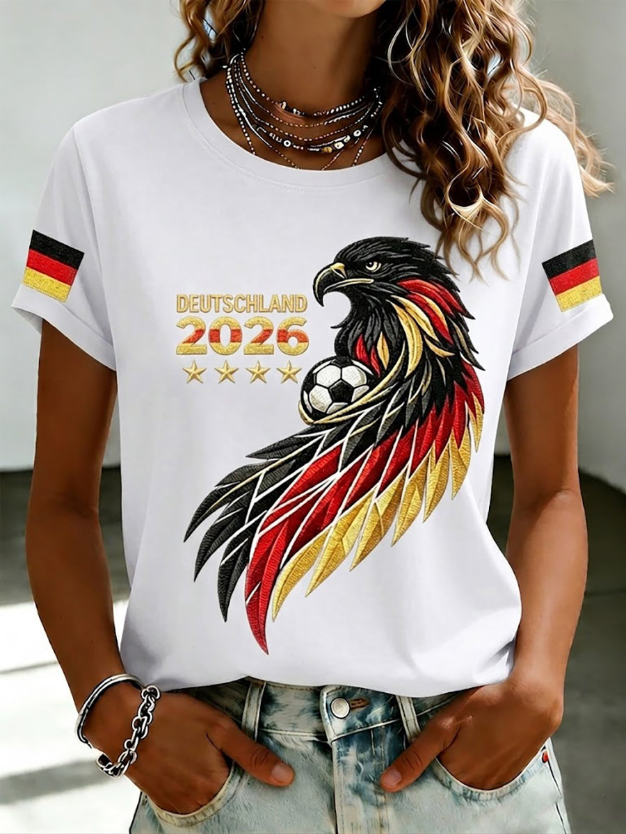 Women's Germany Football Fan Print T-shirt