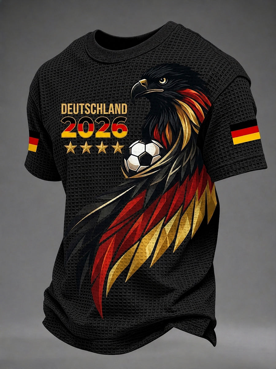 Men's German Football Fan Printed Waffle T-shirt